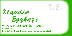 klaudia egyhazi business card